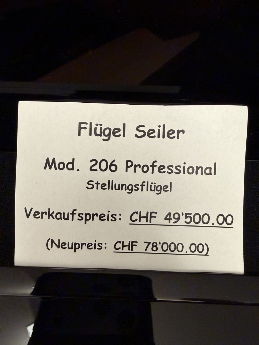 Strumenti musicali: Flügel Seiler 206 Professional – Usato da Niederhasli venduto da Musikhaus-Ammann 3