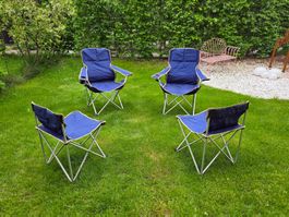 Campingstühle Set (4 Stücke) Ideal für Familie & Festival