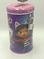 Spardose rund Metall mit Schloss Gabby's Dollhouse violett