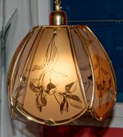 Suspension vintage métal doré et verre, années 90
