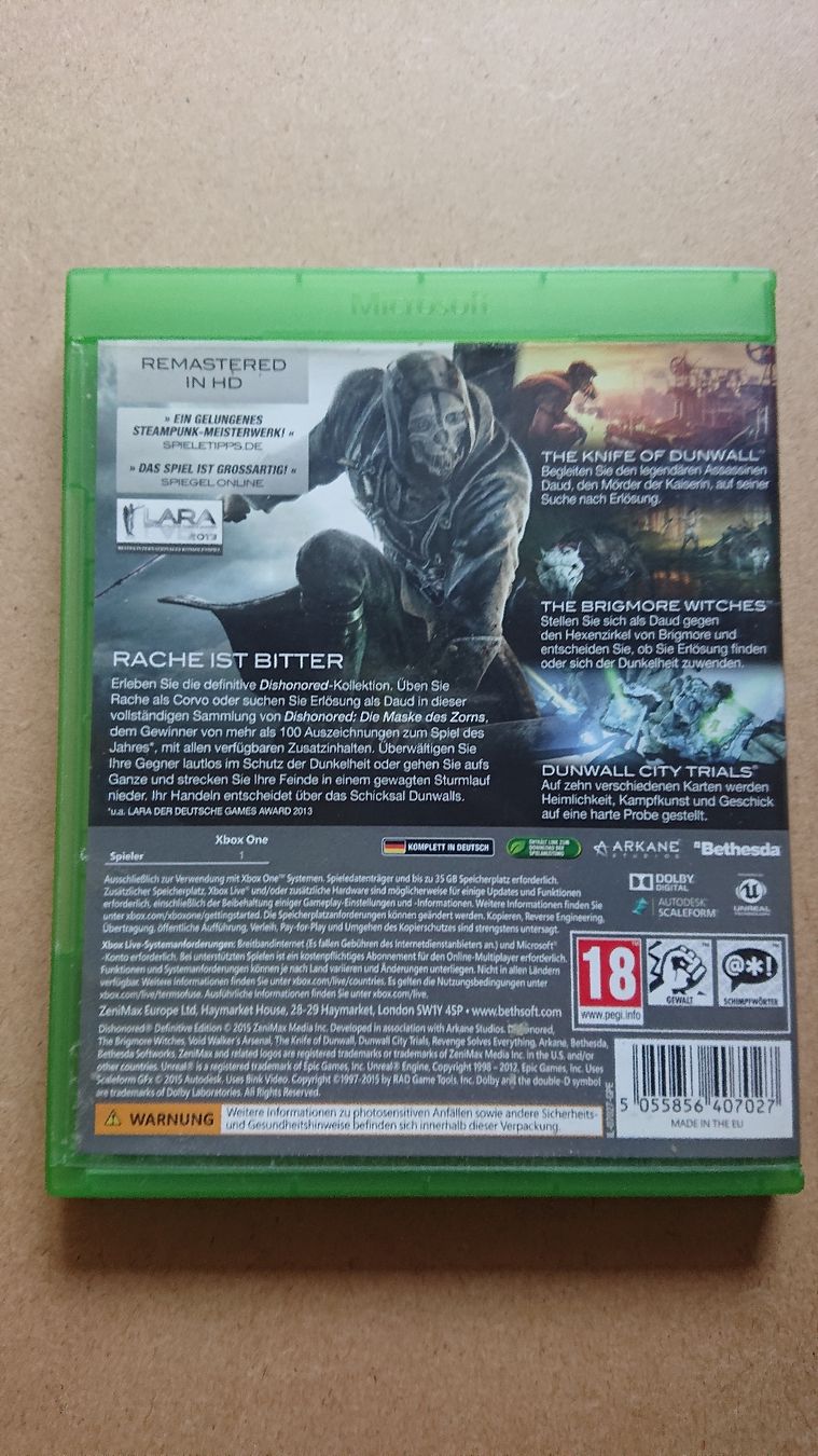 Spiele: Dishonored Definitive Edition Xbox One  – Gebraucht aus Chur von FreakofRarity 1