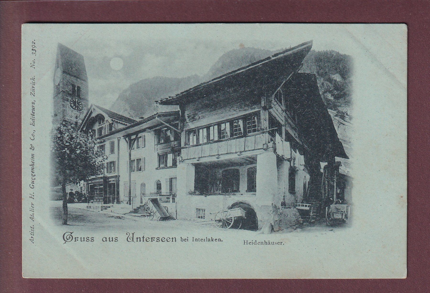 Ansichtskarten: Gruss aus UNTERSEEN - Heidenhäuser - Mondschein – Gebraucht aus Pully von nicecards