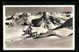 Arosa, Carmenna Hütte mit Furka im Wint