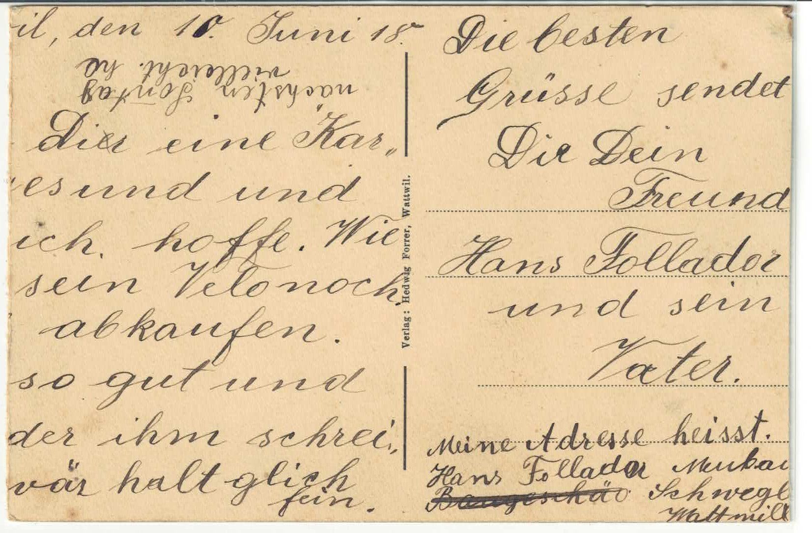 Cartoline postali: Wattwil - Generalansicht – Usato da Ettingen venduto da Kartenplanet 1