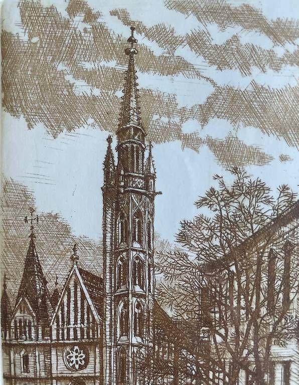 Gravures: Kupferstich Mathiaskirche Budapest – D'occasion à Kloten par Cornee 3