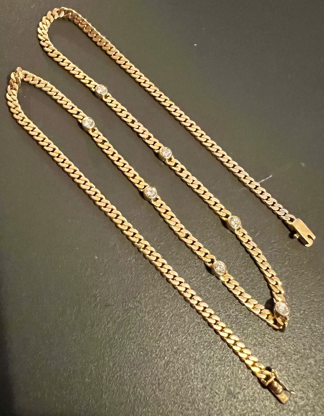 Colliers: Gold-Collier 14K mit 7 Diamanten – D'occasion à Chur par Penting1935 1