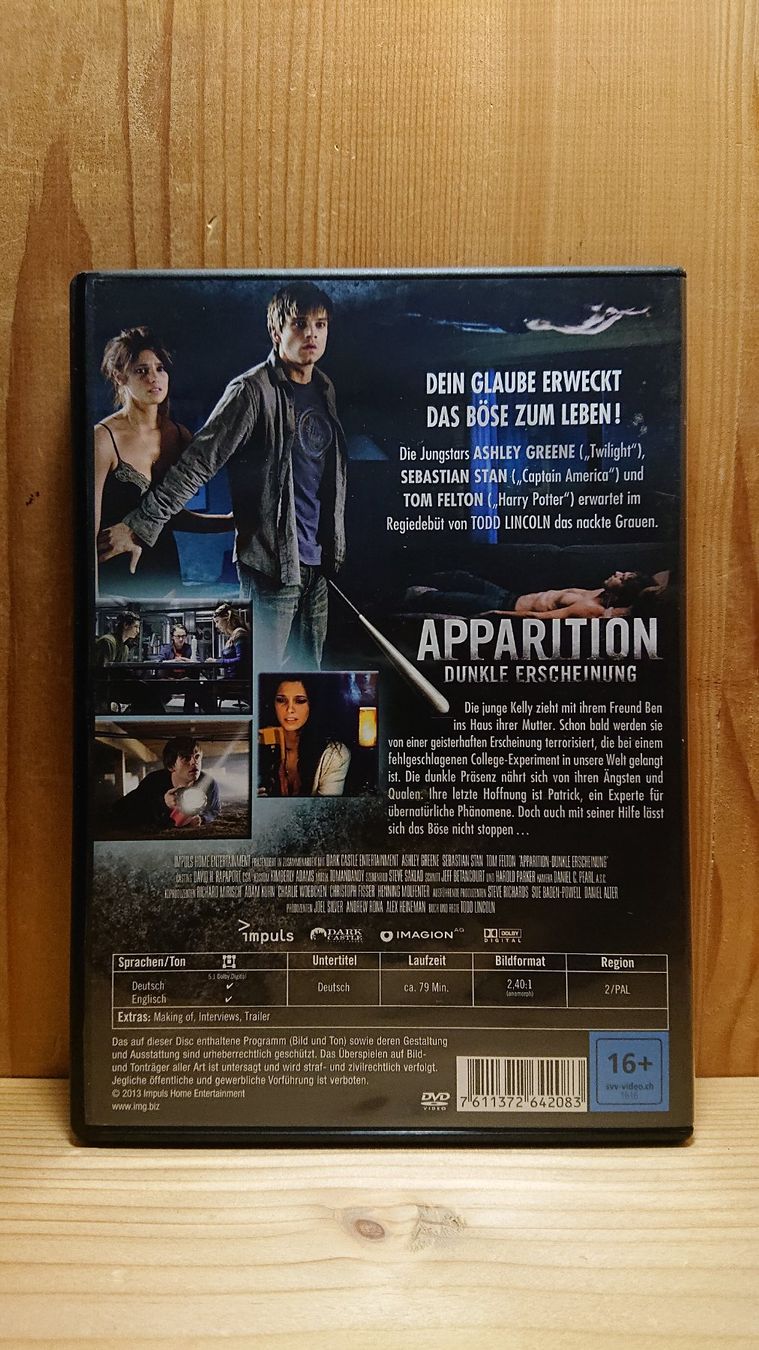 Tutti i DVDs: APPARITION Dunkle Erscheinung auf DVD – Usato da Wilderswil venduto da Exebub 1