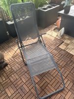 Gartenliege klappbar grau Metall guter Zustand