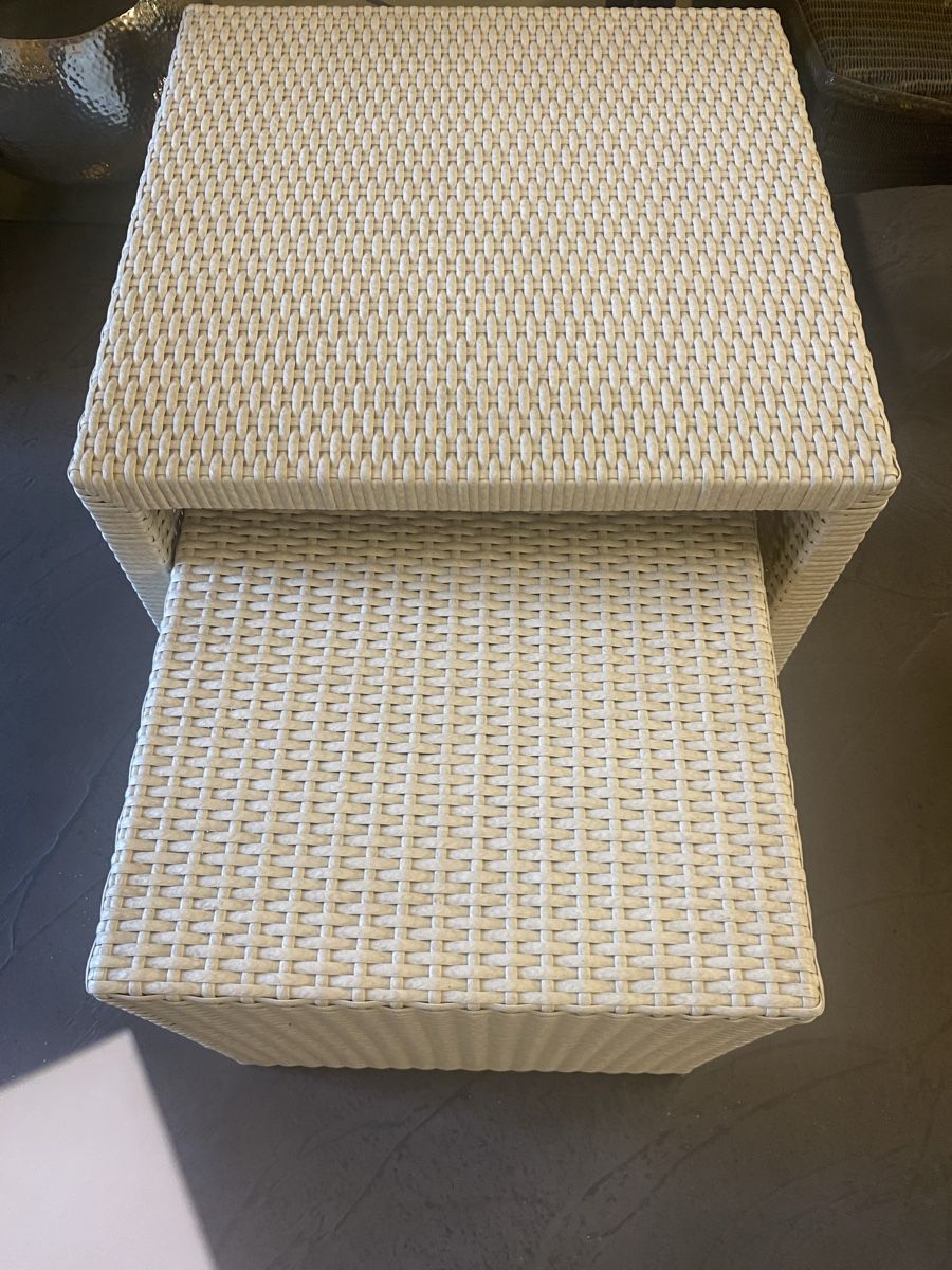 Sgabelli: Gartenhocker Set, Rattanhocker, Beistelltisch, Outdoor – Nuovo (secondo la descrizione) da Kaltbrunn venduto da Ingeborg11 1