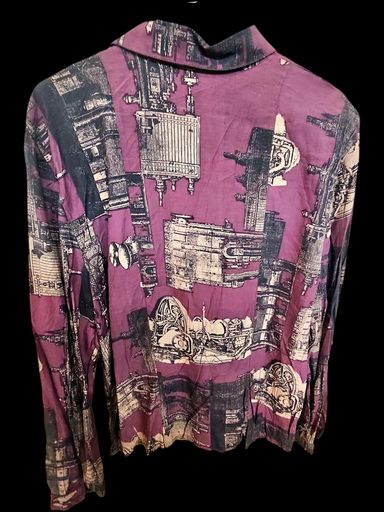 Hemden: Vintage Lila Grafikdruck Button-Down Hemd – Gebraucht aus Zug von vinokilo 3