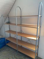 2 Regale Metall Holzoptik 5 Ebenen