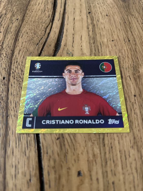 UEFA Euro 2024 Topps Sticker POR 2 GOLD CR7 (Neu (gemäss Beschreibung ...