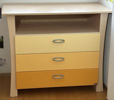 Wickelkommode Geuther Sunset gelb/orange/beige, 3 Schubladen