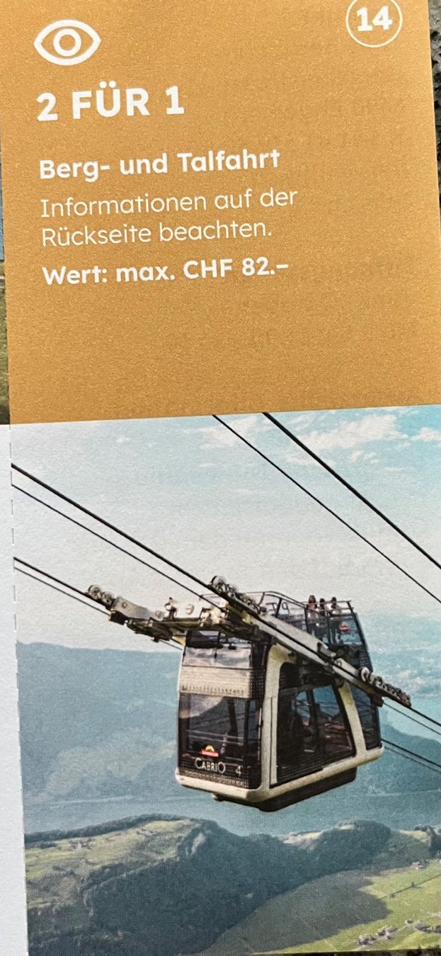 Buoni: Cabrio Stanserhorn Berg- und Talfahrt – Nuovo (secondo la descrizione) da Bonstetten venduto da Dargslan 2