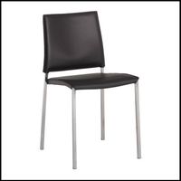 Stuhl schwarzes Leder