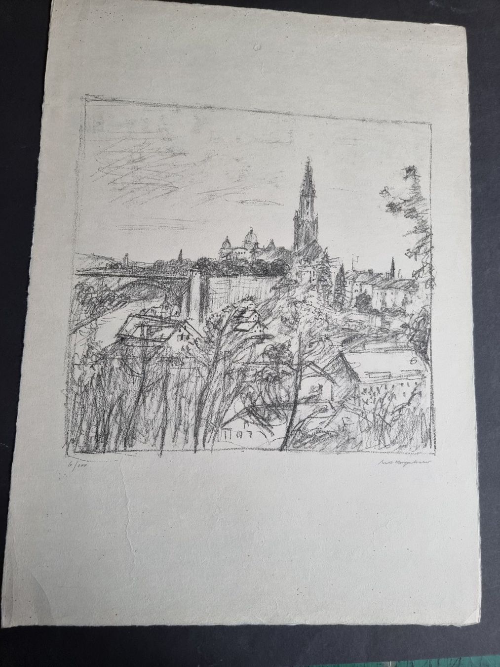 Grafica & Litografie: ERNST MORGENTHALER LITHOGRAPHIE SIGNIERT NUMMERIERT – Usato da Gersau venduto da grafik-kunst 1