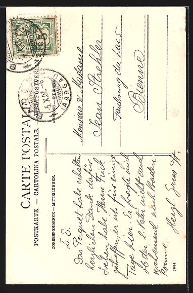 Cartoline postali: AK Baden, Blick auf den Stadtturm, 1907 – Usato da Berlin venduto da bartko-reher 1