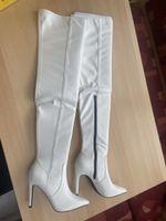 Weisse Overknee Stiefel, Grösse 38 