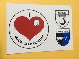 AK Abziehbild Zurzach Aargau Vinylwappen mit Herz