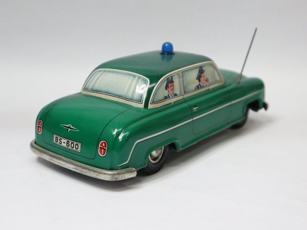 Blechauto Borgward Polizei Blomer & Schüler zum aufziehen 2
