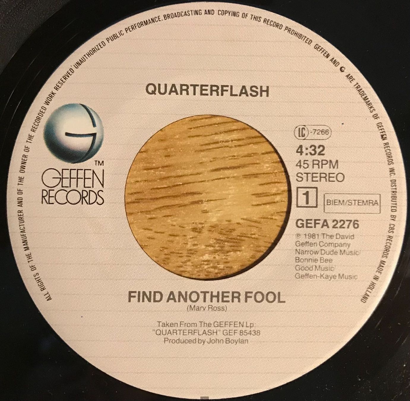 Schallplatten: QUARTERFLASH - FIND ANOTHER FOOL – Gebraucht aus Bussigny von vinyl-pas-cher 2