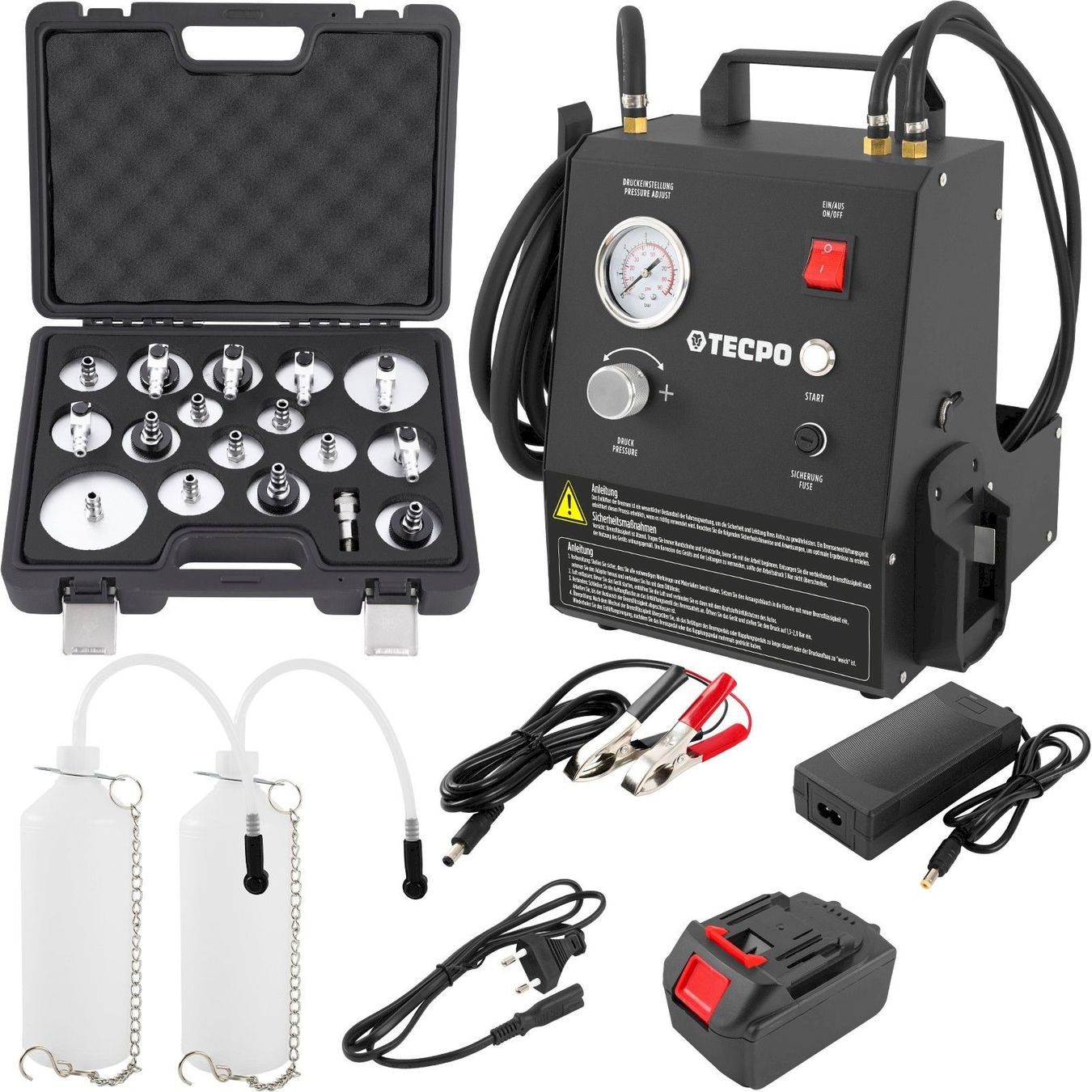 Tutti gli attrezzi: TECPO Elektrisches Bremsenentlüfter Set – Nuovo e nell'imballaggio originale da Bottighofen venduto da zaap