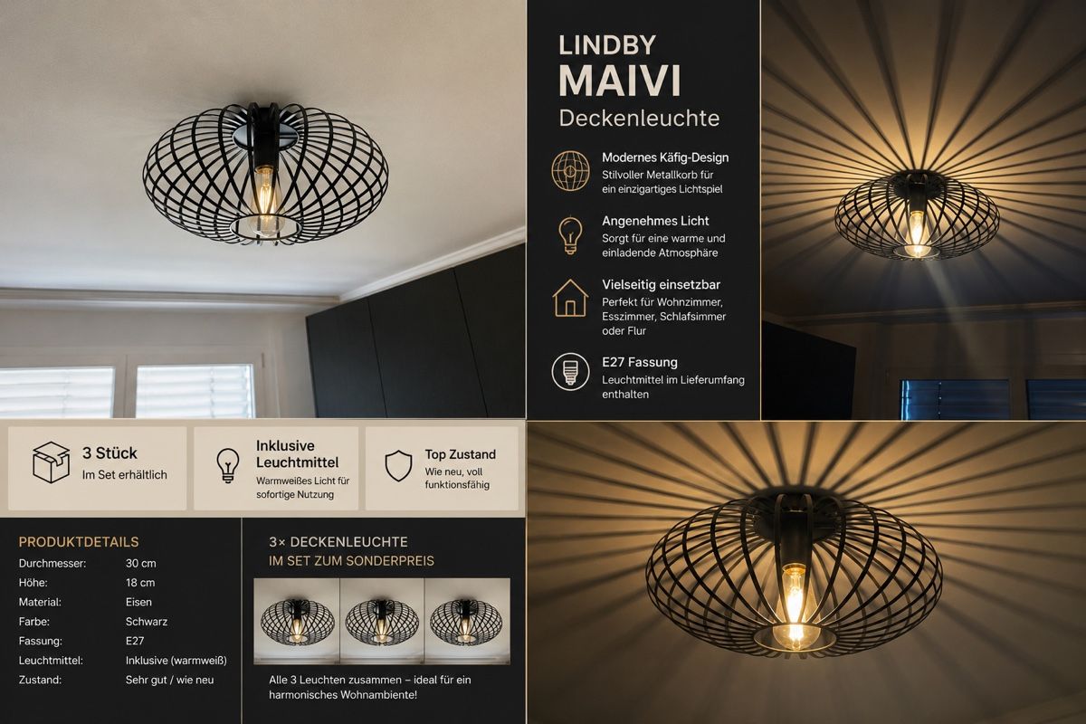 Lustres & lampes de plafonds: Deckenleuchte Komplett 3 Stk. – Neuf (Voir description) à Oensingen par custom_lenkraeder