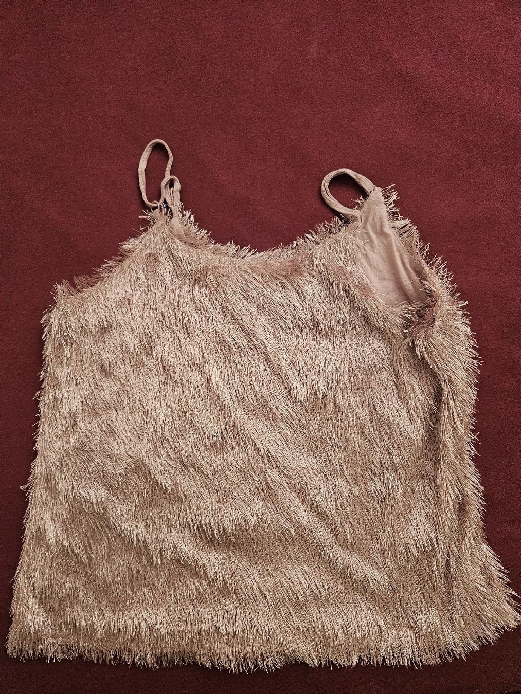 Tops: Rose Gold Feathered Party Top - Size L – Neu (gemäss Beschreibung) aus Basel von yat_r699 2