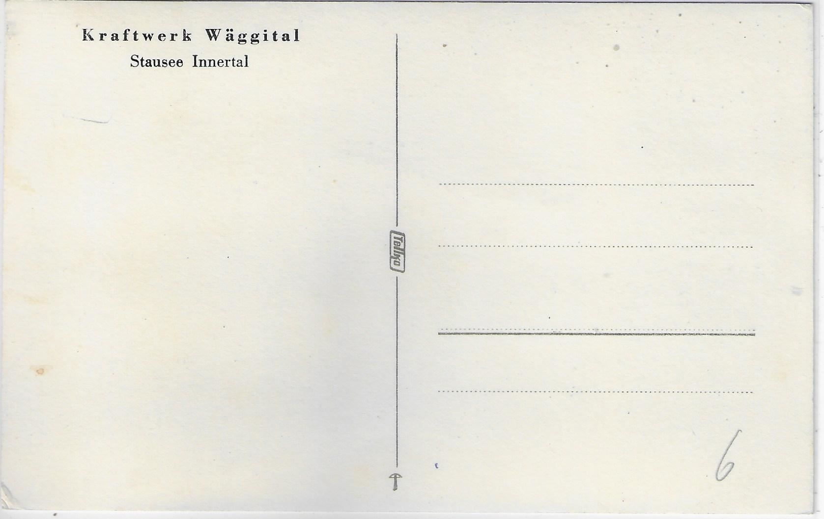 Cartoline postali: Kraftwerk Wäggital -Stausee Innertal – Usato da Ettingen venduto da Kartenplanet 1