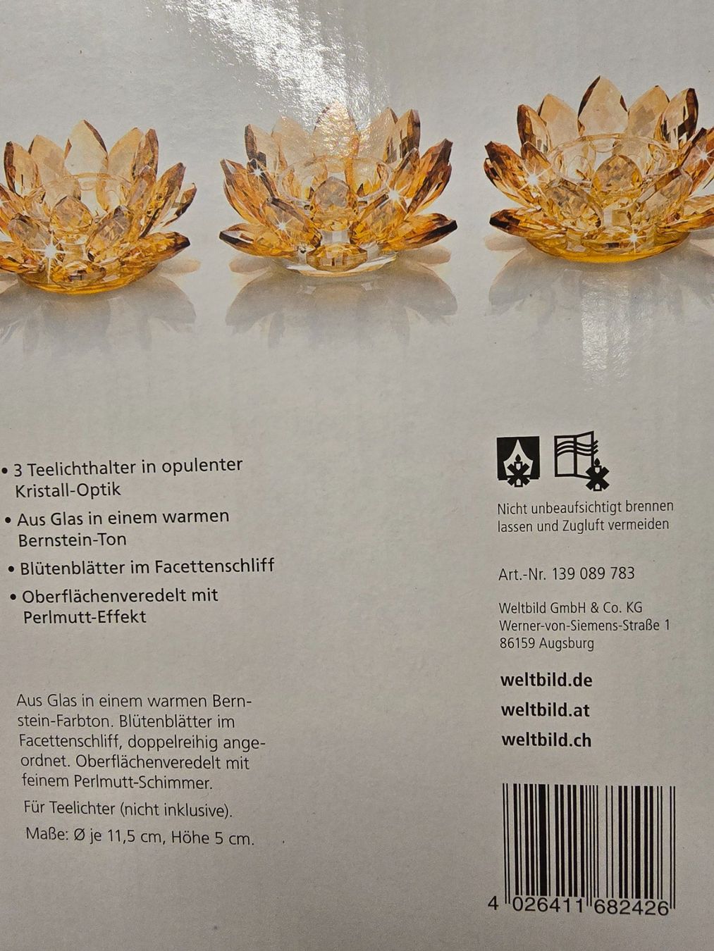 Tutte le decorazioni: Teelichter Glasblüte Kristalloptik – Usato da Bergdietikon venduto da ewa1005 8