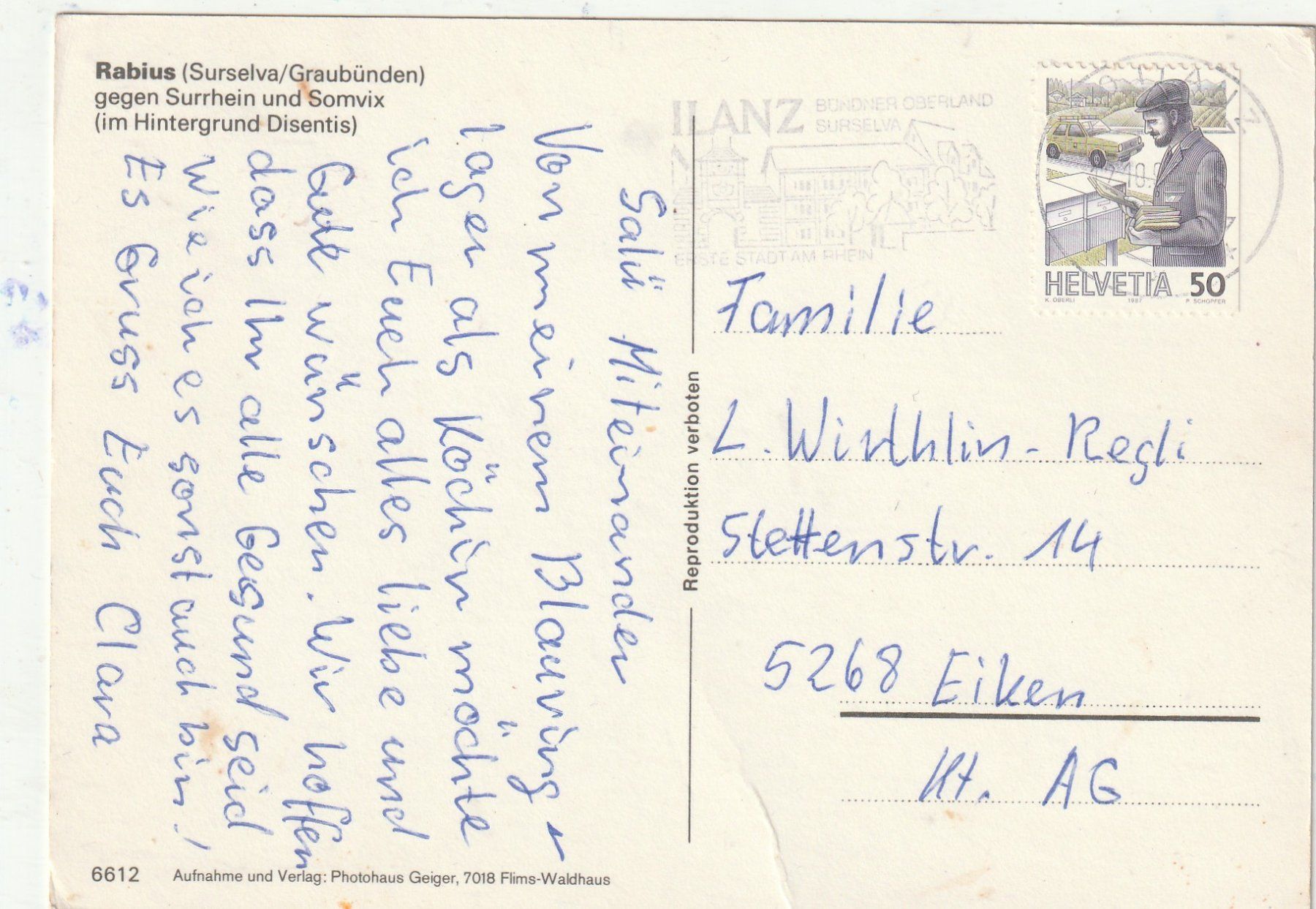 Cartoline postali: Rabius bei Disentis – Usato da Lumbrein venduto da made02 1