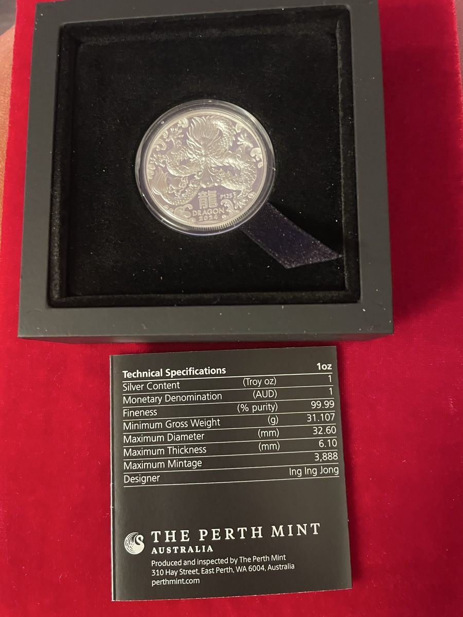 Alle Münzen: Lunar3 Drache 2024 1oz Silber-Relief PP – Neu und originalverpackt aus Obergösgen von Camaro_zl1