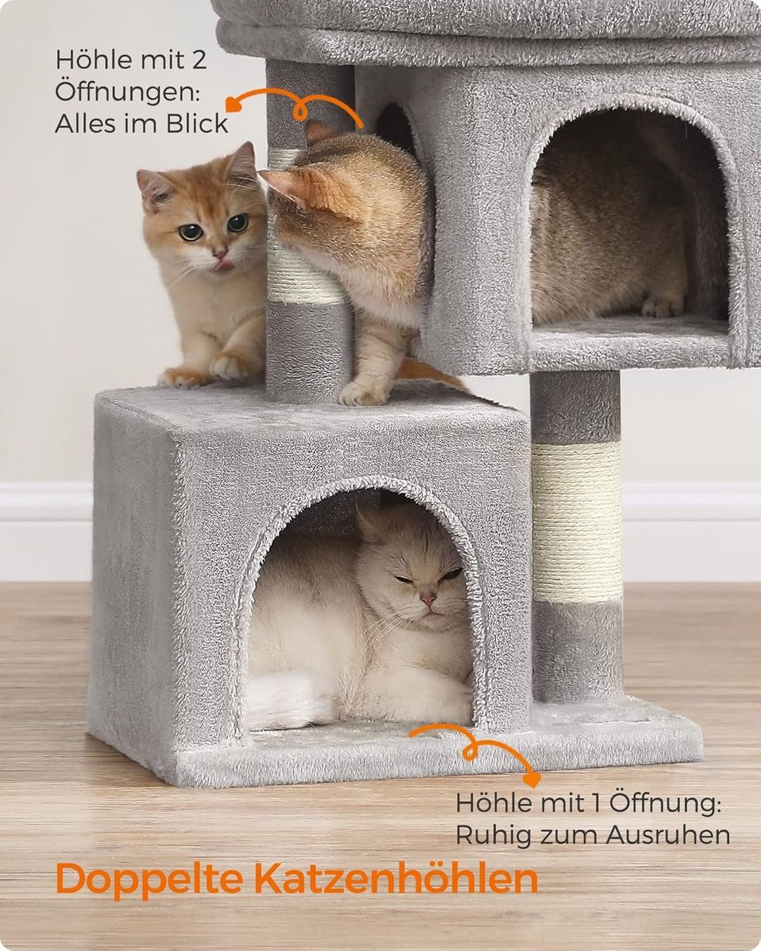 Katzenbaum - Kratzbaum: Kratzbaum Katzenbaum mit Katzenhaus Sisal Hellgrau – Neu und originalverpackt aus Schaffhausen von AllesMussRaus90 7