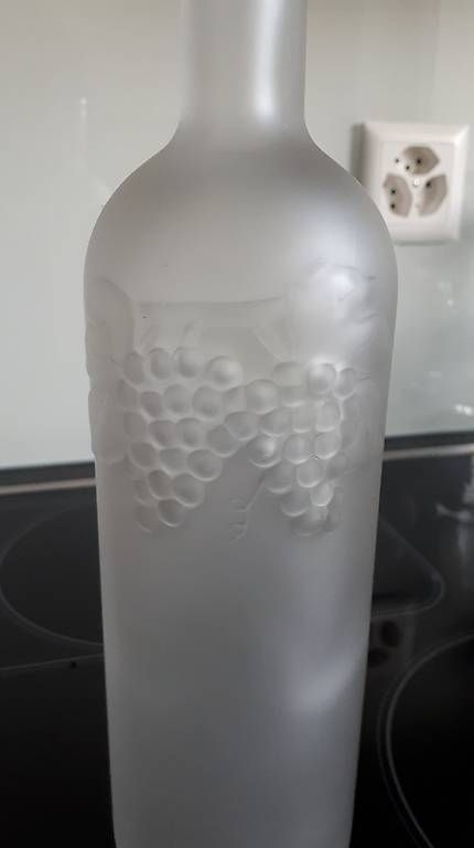 Apparecchiature e tecnologia a gas: Glasflasche mit Muster (Trauben) – Usato da Goldach venduto da ladybird75 1