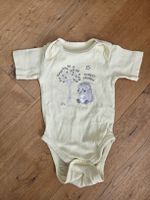Kurzarmbody Gr. 50/56, Bio, gelb,, Igel Motiv, Baby Body