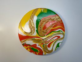 Acryl-Flüssigmalerei, kreisförmig