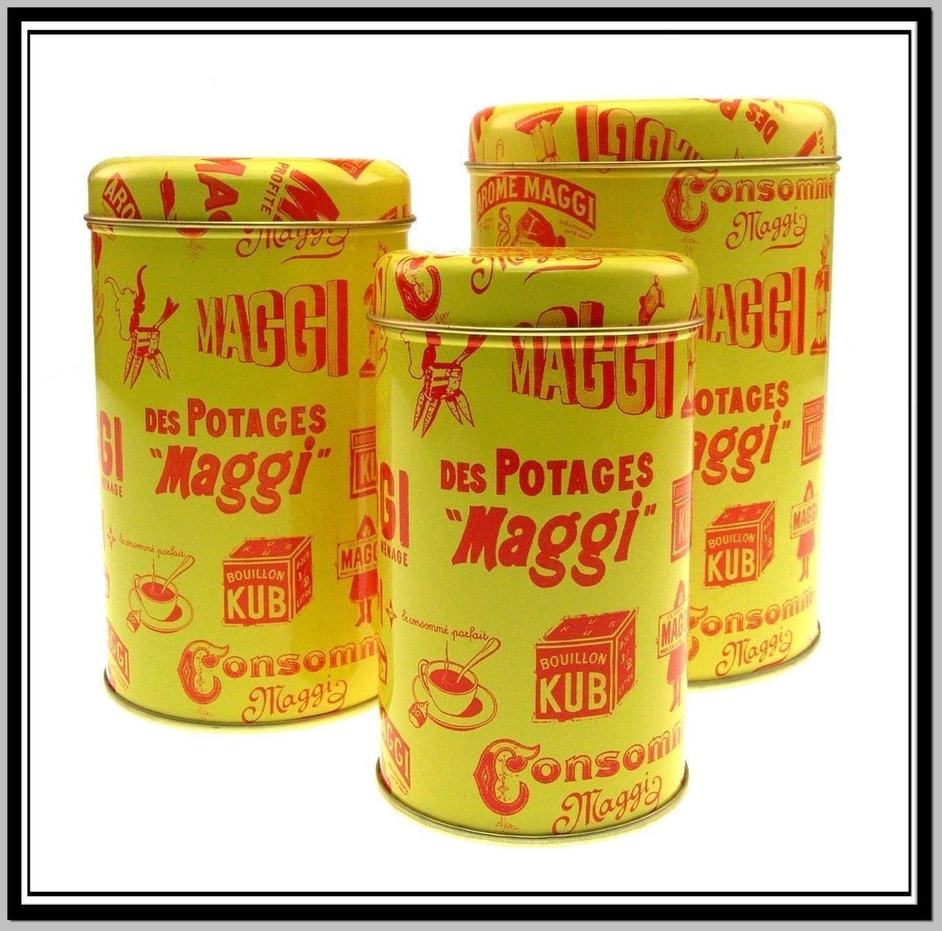 Barattoli: Trio Blechdosen Maggi Kemptthal Cham – Usato da Langenthal venduto da hamster-raeumung 1