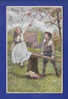 ENFANT - Joli petit couple à la cueuillette des fleurs