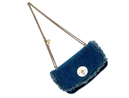 Cloé Blue Denim Doppellange Kette mit Schloss/Schlüssel