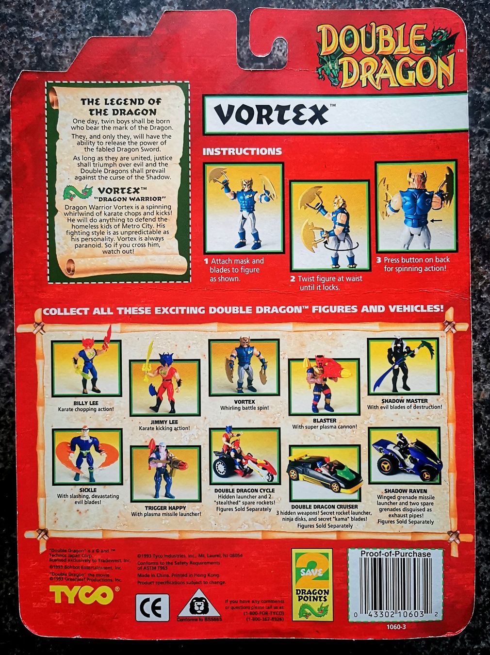 Statuette: Vortex 1993 Vintage Action Figur Double Dragon Tyco SNES – Nuovo e nell'imballaggio originale da Rorschach venduto da Actionvintage789 1