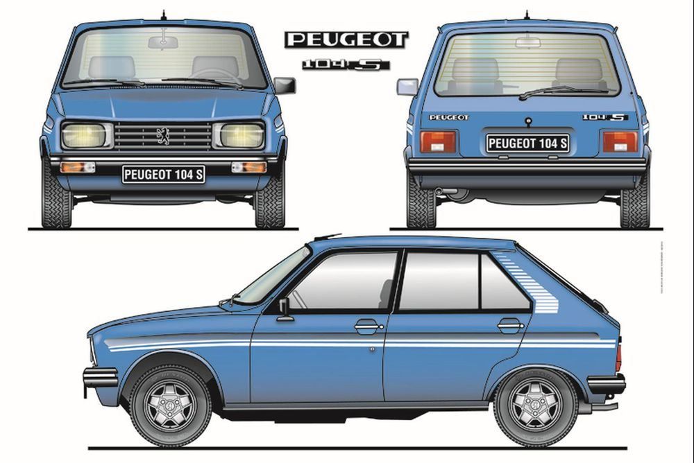 Insegne: Blechschild-PEUGEOT 104 S BLAU – Nuovo e nell'imballaggio originale da Rupperswil venduto da big-one-sale