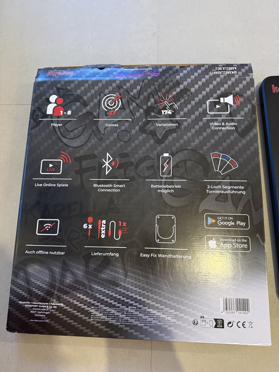 Tiro con l'arco: Karella CB-Smart Dartscheibe mit Bluetooth für Tablett/Handy – Nuovo (secondo la descrizione) da Oberurnen venduto da Kokosbluete 1