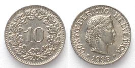 EIDGENOSSENSCHAFT 10 Rappen 1939 Nickel ERHALTUNG! unz
