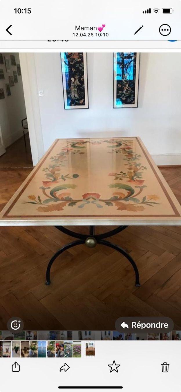 Tables: Table marbre fer forgé Desforges – D'occasion à Chêne-Bougeries par Bambideluxe 1
