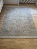 Wollteppich weiss-schwarz meliert 140x200cm