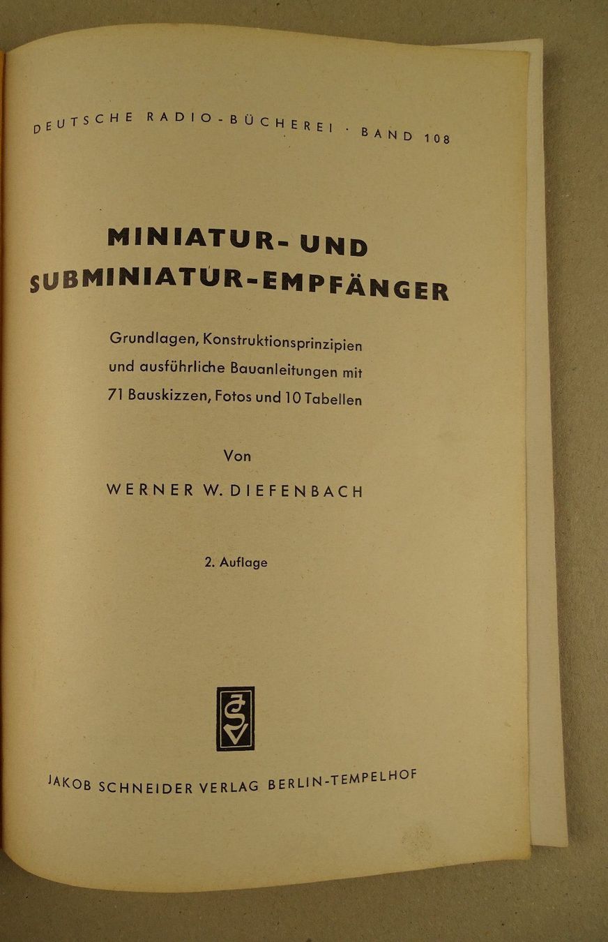 Componenti elettronici: MINIATUR & SUBMINIATUREMPFÄNGER – Usato da Grüningen venduto da Kartensammler 1
