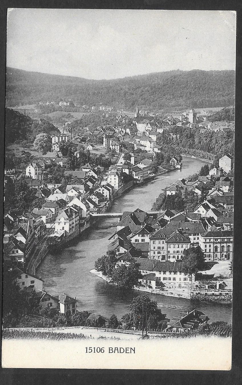Cartoline postali: Baden Teilansicht – Usato da Olten venduto da clotaldi