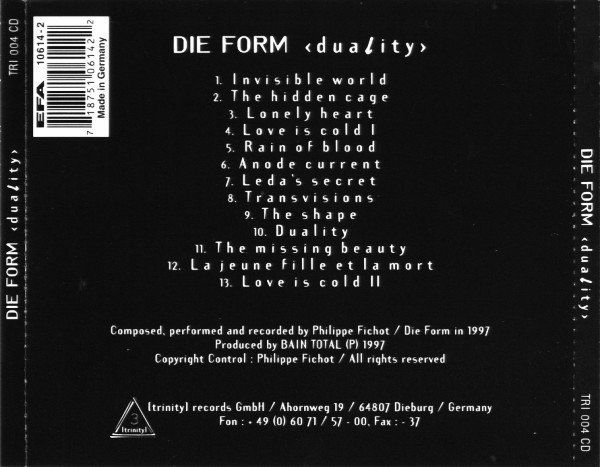 CDs: Die Form - Duality – Neuf (Voir description) à Uzwil par visions77 1