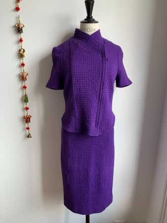 AKRIS: Exklusiver violetter Blazer, Stoff aus Japan 38