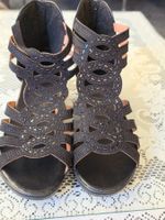Sandaletten Damen schwarz Grösse 40 mit Strasssteinen